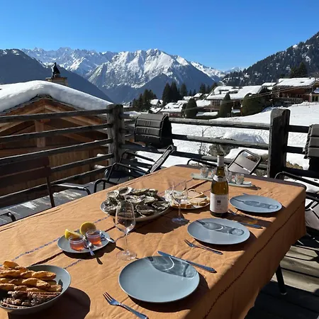 Les Moulins 5 Cheminee Piscine Sauna Parking Prive Verbier
